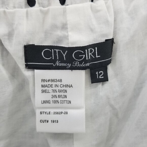 City Girl Nancy Bolen Women's Capri Pants Size: 12 Black/White Floral Vintage - Picture 3 of 8